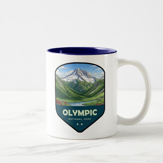 Olympic National Park Shield Tweekleurige Koffiemok (Rechts)