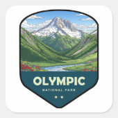 Olympic National Park Shield Vierkante Sticker (Voorkant)