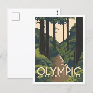Olympic National Park Travel Place Illustratie Briefkaart