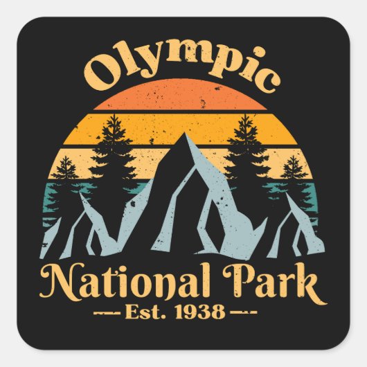 Olympic National Park Vierkante Sticker (Voorkant)
