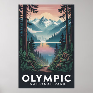 Olympic National Park Vintage Reisposter Poster
