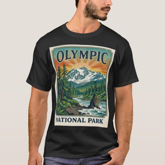 Olympic National Park Vintage T-shirt (Voorkant)