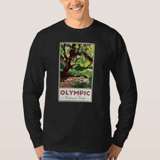 Olympic National Park Vintage Travel Poster T-shirt (Voorkant)