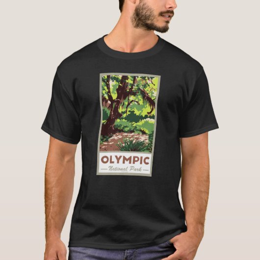 Olympic National Park Vintage Travel Poster T-shirt (Voorkant)