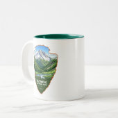 Olympic National Park Washington Arrowhead Tweekleurige Koffiemok (Voorkant links)