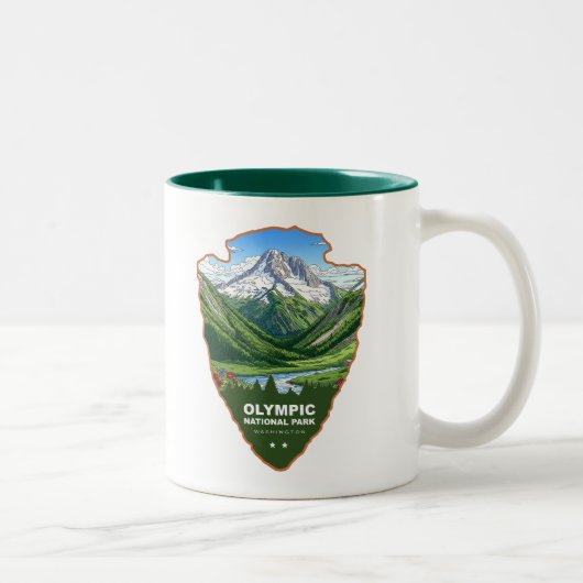Olympic National Park Washington Arrowhead Tweekleurige Koffiemok (Rechts)
