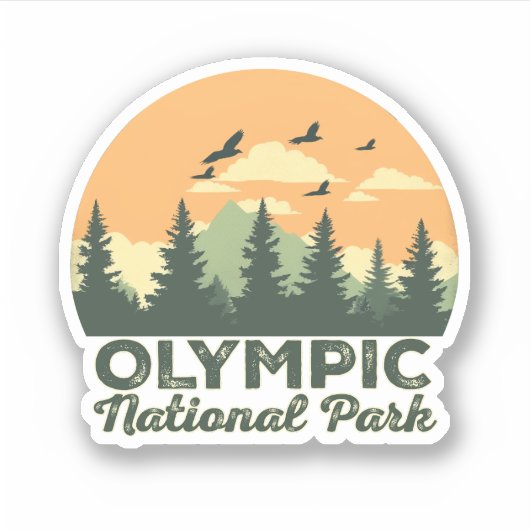 Olympic National Park Washington geschenken Sticker (Voorkant)