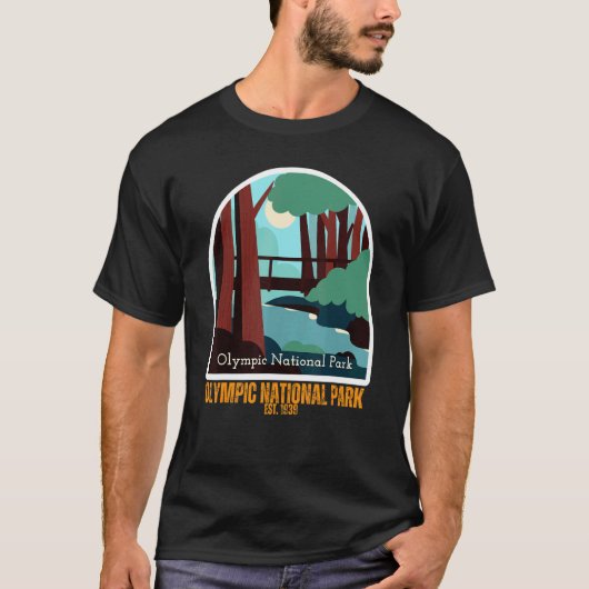 Olympic National Park Washington State Souvenir T-shirt (Voorkant)