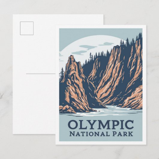 Olympic National Park Washington USA Travel Briefkaart (Voorkant / Achterkant)