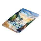 Olympic National Park Waterverf Schilderij Magneet (Linkerzijde)
