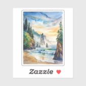 Olympic National Park Waterverf Schilderij Sticker (Vel)