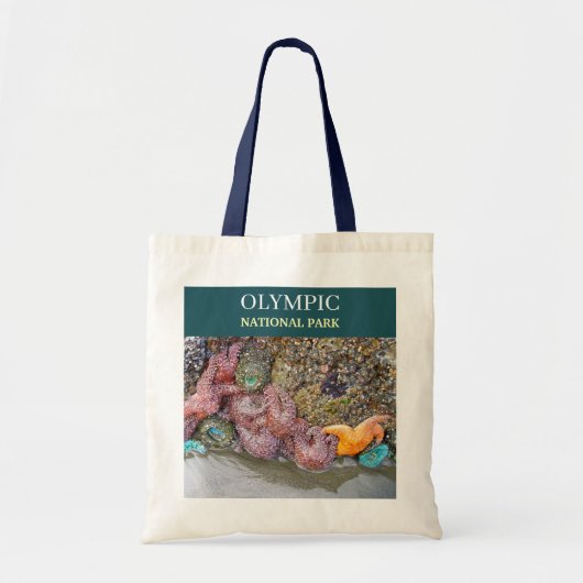 Olympic Ruby Beach Getijdenpoel, Zeesterren, Anemo Tote Bag (Voorkant)