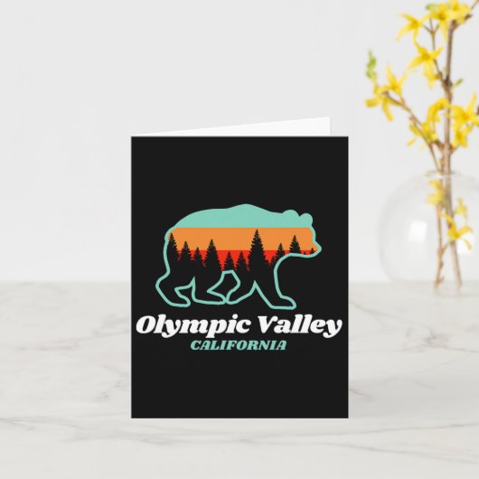 Olympic Valley California Skiën Snowboarden Beer Kaart (Gele Bloem)