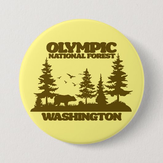 Olympisch Nationaal Bos Ronde Button 7,6 Cm (Voorkant)