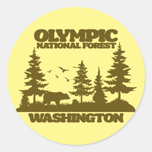 Olympisch Nationaal Bos Ronde Sticker (Voorkant)