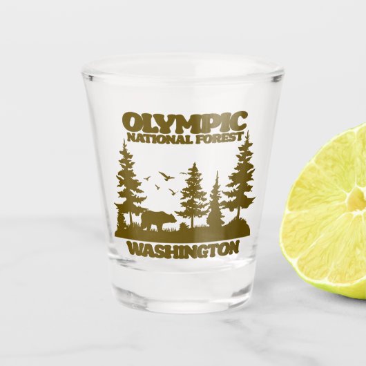 Olympisch Nationaal Bos Shot Glas (Voorkant)