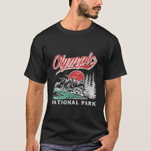 Olympisch Nationaal Park 80's Bergen in nood T-shirt (Voorkant)