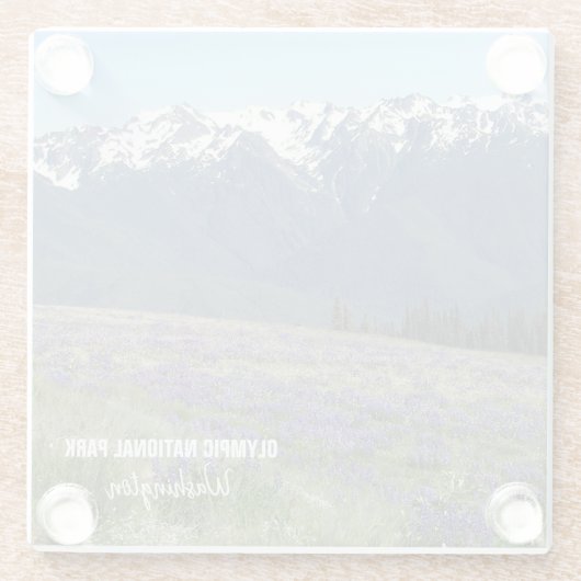 Olympisch Nationaal Park Bergen en Meadows Glazen Onderzetter (Achterkant)