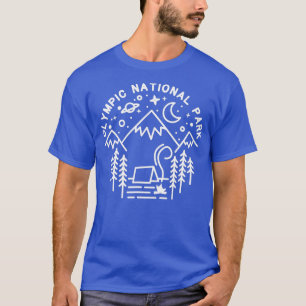 Olympisch Nationaal Park Camping Line Art Hiking G T-shirt