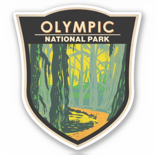 Olympisch Nationaal Park Hoh Rainforest Badge Sticker (Voorkant)