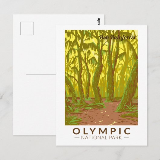 Olympisch Nationaal Park Hoh Rainforest Travel Art Briefkaart (Voorkant / Achterkant)