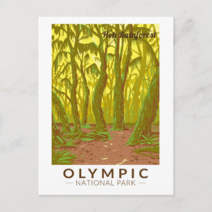 Olympisch Nationaal Park Hoh Rainforest Travel Art Briefkaart