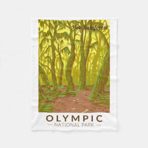 Olympisch Nationaal Park Hoh Rainforest Travel Art Fleece Deken