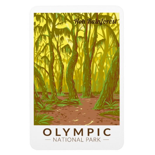 Olympisch Nationaal Park Hoh Rainforest Travel Art Magneet (Verticaal)