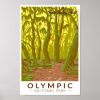 Olympisch Nationaal Park Hoh Rainforest Travel Art