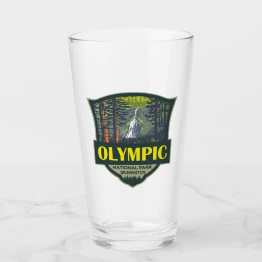 Olympisch Nationaal Park Illustratie Retro Glas (Voorkant)