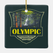 Olympisch Nationaal Park Illustratie Retro Keramisch Ornament (Achterkant)