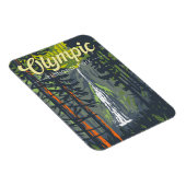 Olympisch Nationaal Park Illustratie Retro Magneet (Rechterzijde)