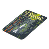 Olympisch Nationaal Park Illustratie Retro Magneet (Linkerzijde)