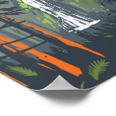 Olympisch Nationaal Park Illustratie Retro Poster (Hoek)