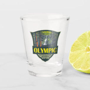 Olympisch Nationaal Park Illustratie Retro Shot Glas