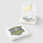 Olympisch Nationaal Park Illustratie Retro Stenen Onderzetter (Zijkant)