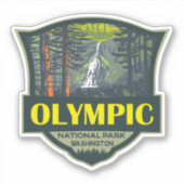 Olympisch Nationaal Park Illustratie Retro Sticker (Voorkant)