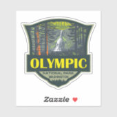 Olympisch Nationaal Park Illustratie Retro Sticker (Vel)