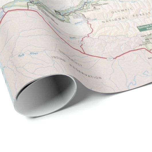 olympisch nationaal park kaart (2010) cadeaupapier (Rol Hoek)