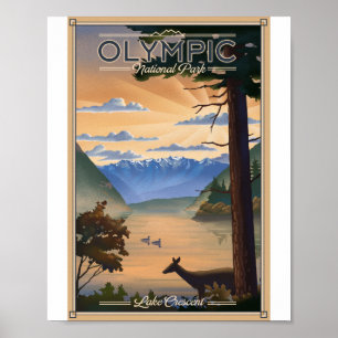Olympisch Nationaal Park Litho Kunstwerk Poster