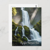Olympisch nationaal park met regenwoudwaterval briefkaart (Voorkant / Achterkant)