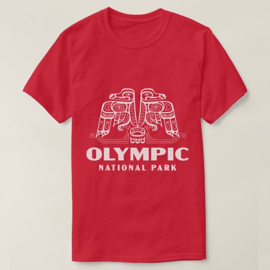 Olympisch Nationaal Park Retro Vogel Wordmark Wit T-shirt (Design voorkant)