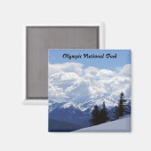 Olympisch Nationaal Park Square Magnet (Voorkant / Achterkant)