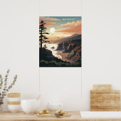 Olympisch Nationaal Park Vector Illustratie Poster (Keuken)