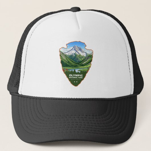 Olympisch Nationaal Park Washington Arrowhead Trucker Pet (Voorkant)