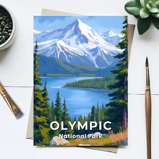 Olympisch Nationaal Park | Washington Travel Paint Briefkaart