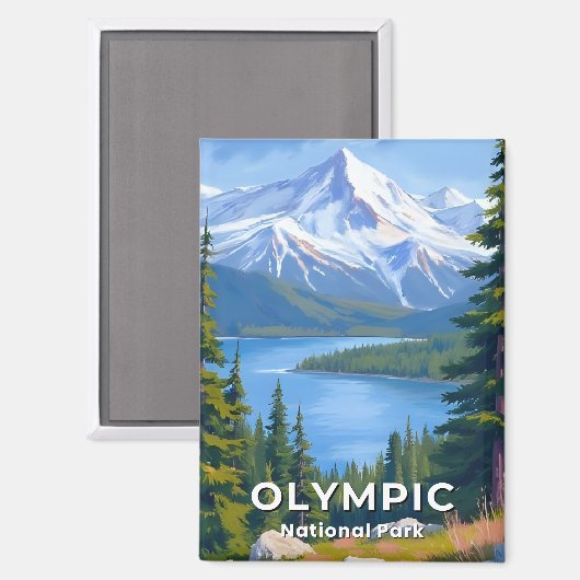 Olympisch Nationaal Park | Washington Travel Paint Magneet (Voorkant / Achterkant)