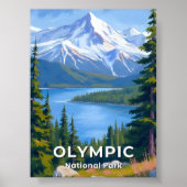 Olympisch Nationaal Park | Washington Travel Paint Poster (Voorkant)