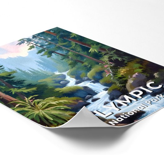 Olympisch Nationaal Park | Washington Travel Poster (Hoek)