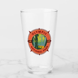 Olympisch natuurpark Hoh Rainforest Retro Compass Glas